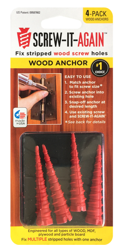 Screw It Again Wood Anchor 4 pack