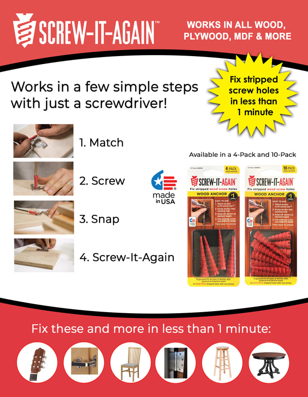 Easy fix for stripped screw holes in wood